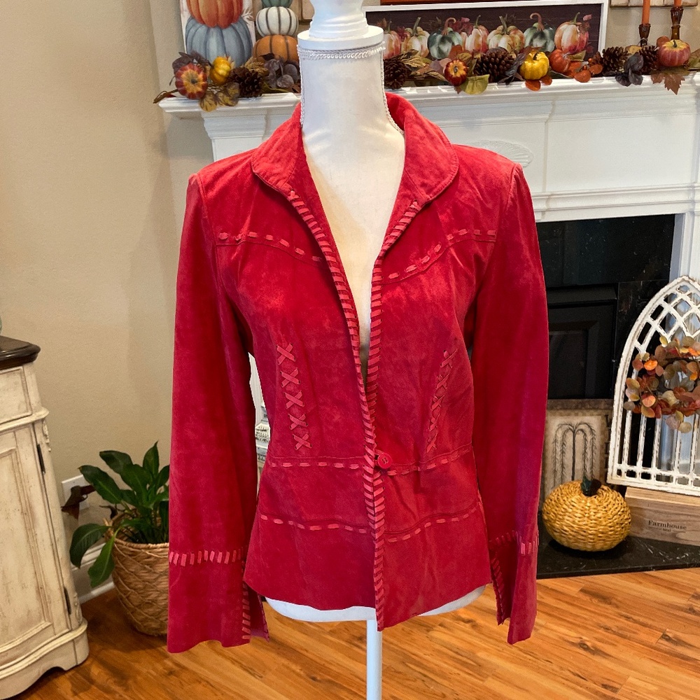 Bernardo Red Leather Jacket